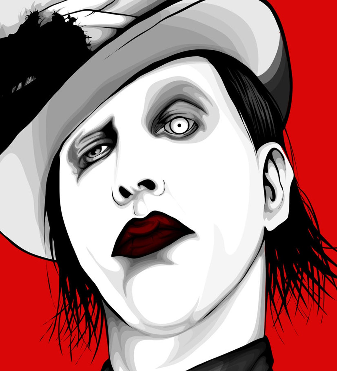 Marilyn Manson Art Print Marilyn Manson Poster Limited Etsy