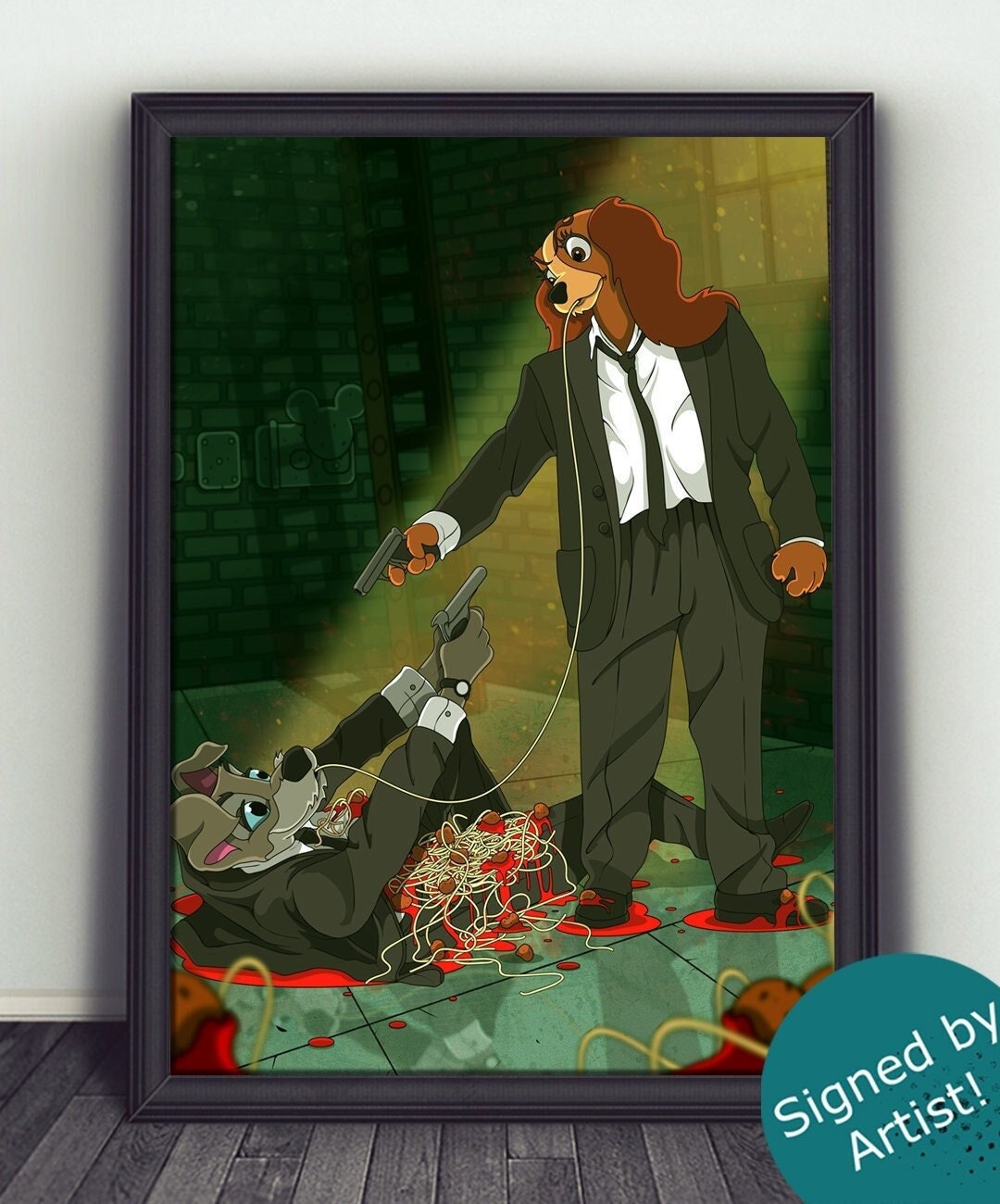Reservoir Dogs Lady and the Tramp Style Art Print Limited