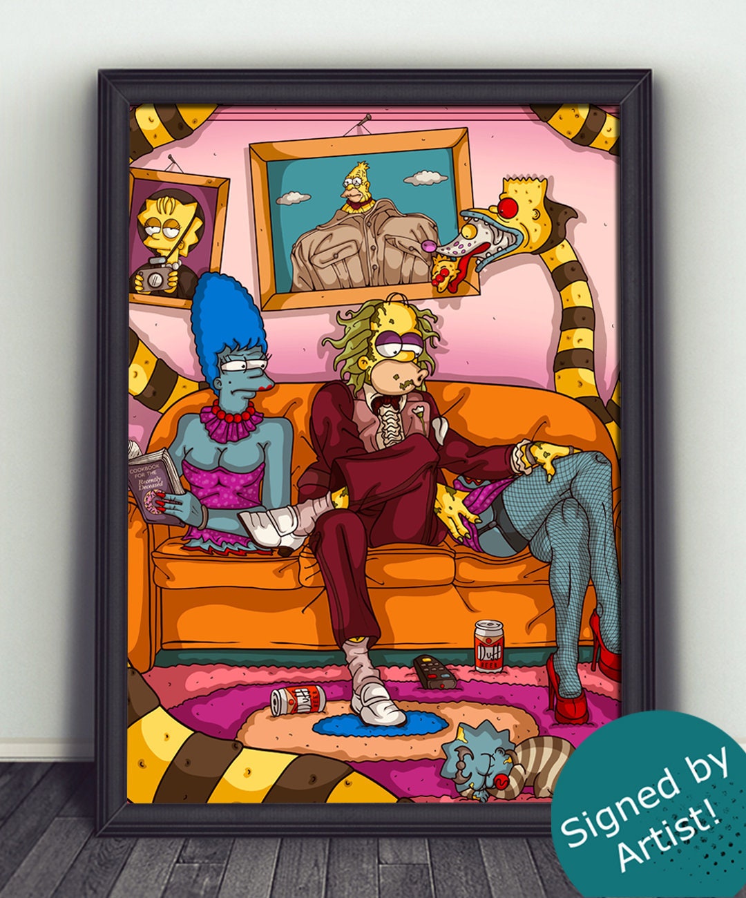 Beetlejuice Simpsons Style Art Print Limited Edition Signed | Etsy