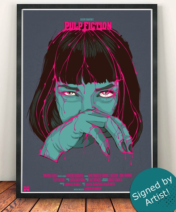 Pulp Fiction Mia Wallace Art Print, Limited Edition, Signed by