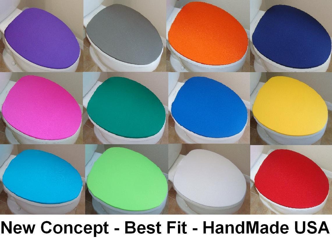 Spandex Fabric Lid Cover for toilet SEAT fits on Round / Etsy