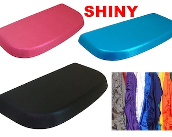Shiny Fabric Lid Cover for toilet SEAT Models Round & Elongated HandMade in USA 