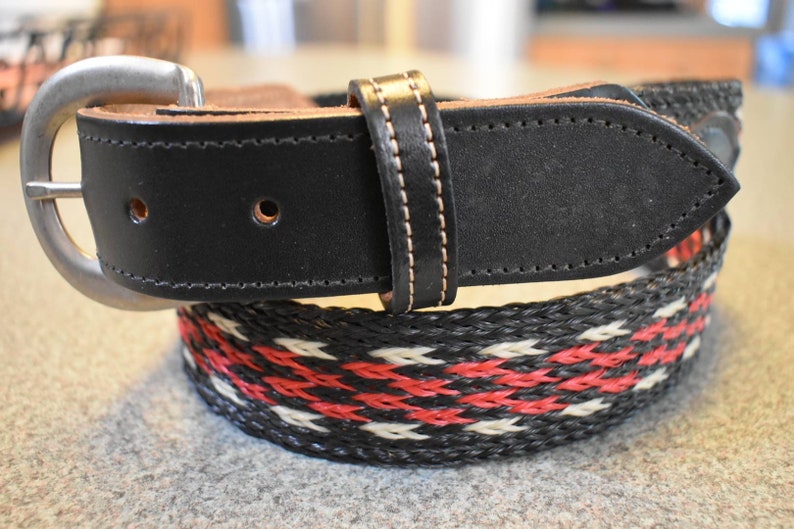 Western HORSEHAIR BELT 1 3/8 Wide With Genuine Black Etsy