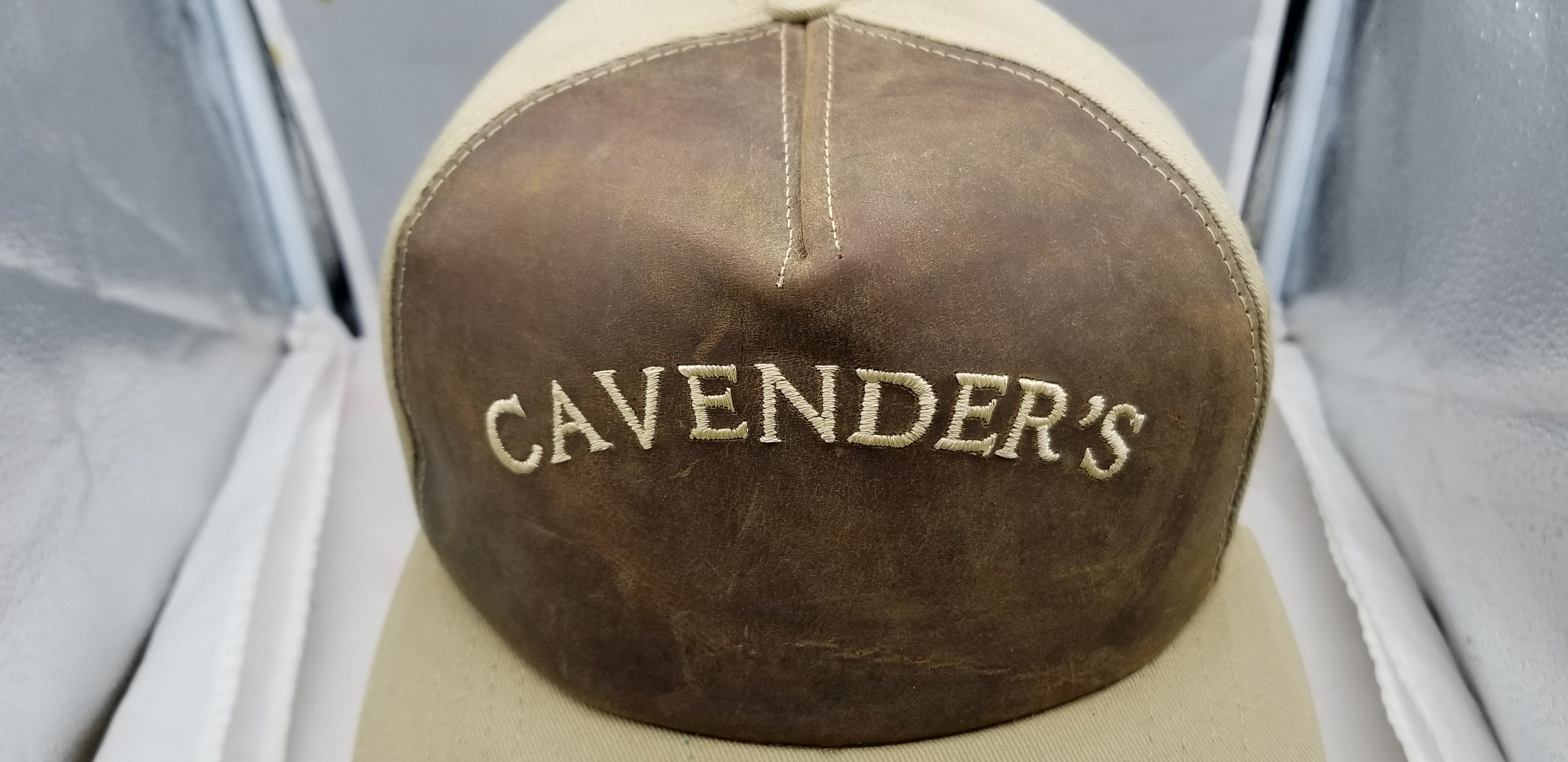 CAVENDER'S CAP Adult Size Tan Snapback With Genuine Brown Etsy