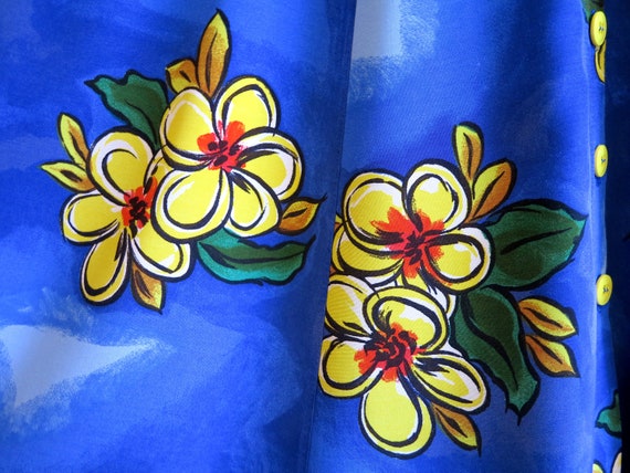 Royal Blue Skirt Flower Printed Skirt Colorfull Skirt Midi Skirt