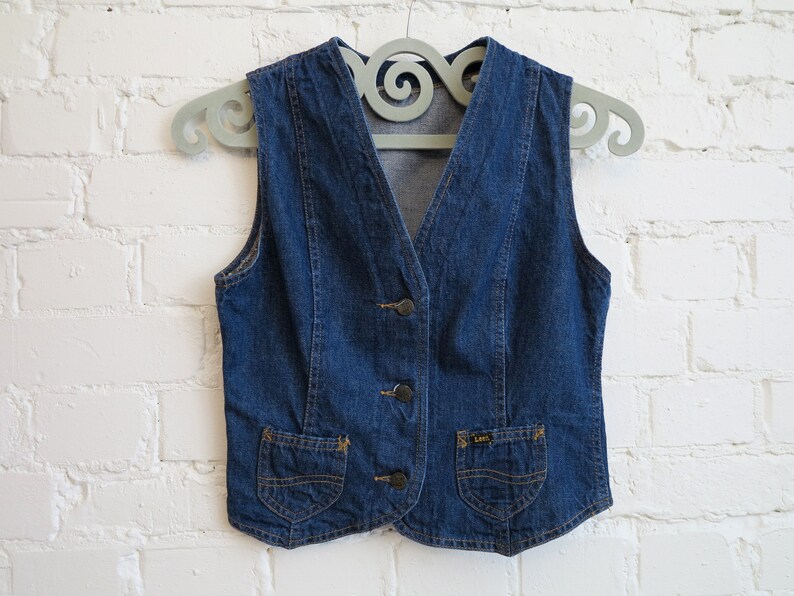 LEE Denim Vest Blue Denim Womens Vest Fitted Jeans Waistcoat Country