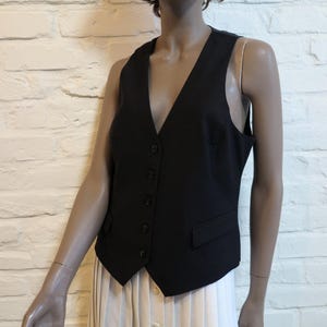 Gilet noir pour femme, gilet formel noir, veste sans manches, gilet steampunk pour femme de taille moyenne