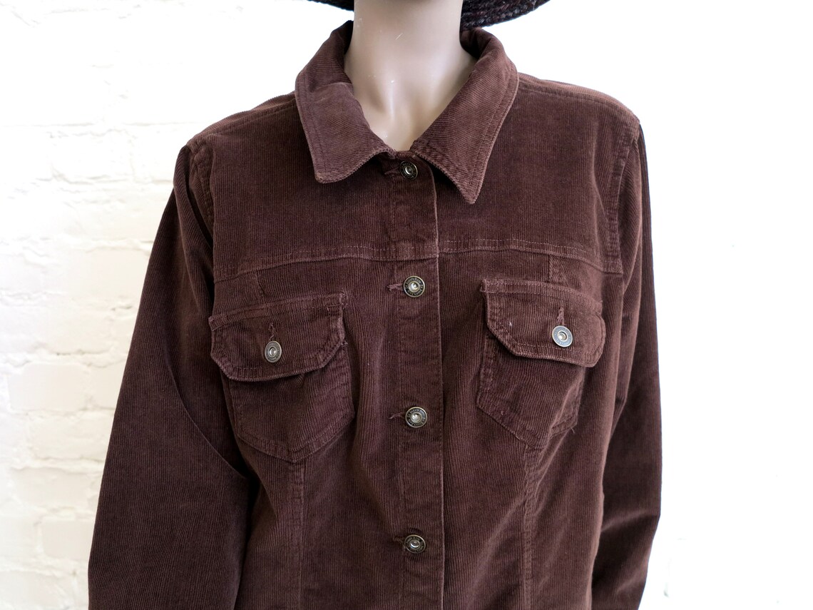 Brown Corduroy Jacket Womens Stretchy Jacket Corduroy Blazer Etsy
