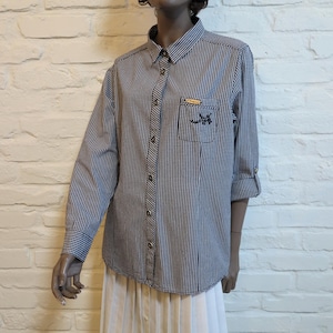 Black White Gingham Plaid Womens Blouse Dirndl Shirt Long Sleeves Shirt Cotton Shirt Trachten German Folk Oktoberfest Peasant Shirt Size XL