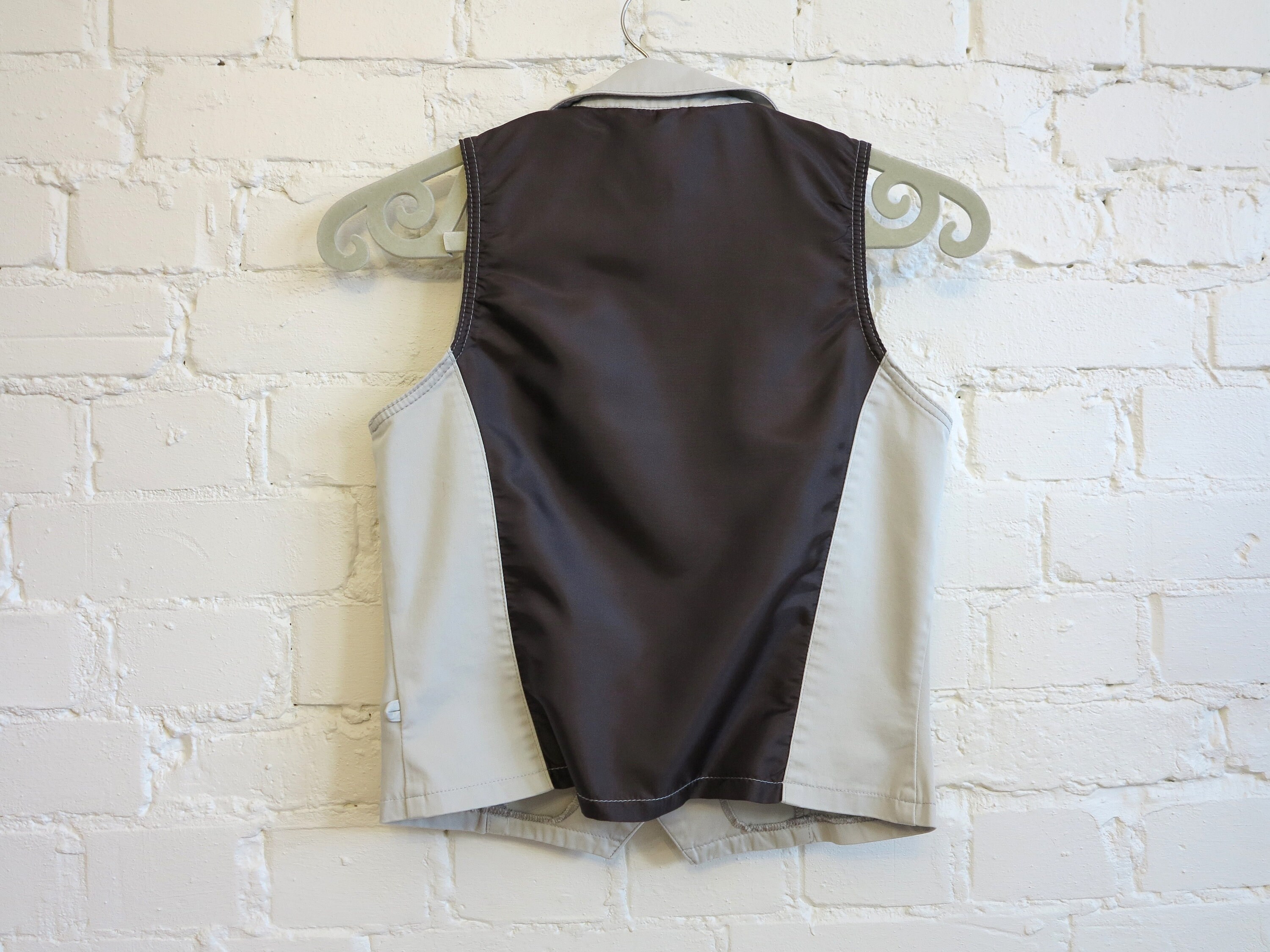 Womens Light Grey Vest Stretchy Cotton Gray Womens Gilet Etsy