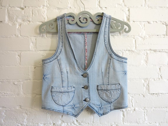 western denim vest