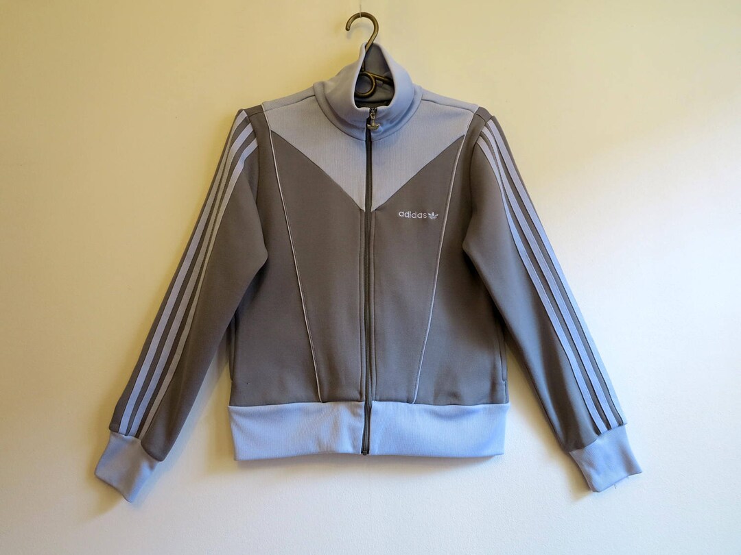 Vintage Womens Jacket Adidas Jacket Sport Jacket Light Grey Etsy