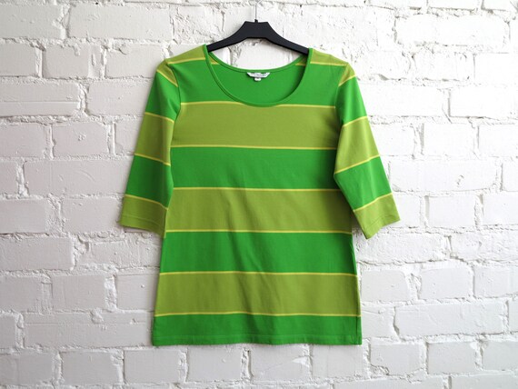 light green and dark green striped shirt