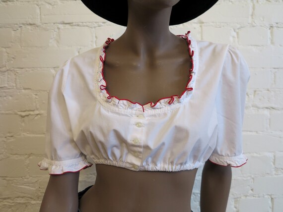 White Dirndl Blouse Womens Dirndl Blouse Short Puf