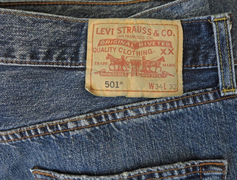 Vintage 1980's Levis 501 Jeans High Waist Unisex Blue | Etsy