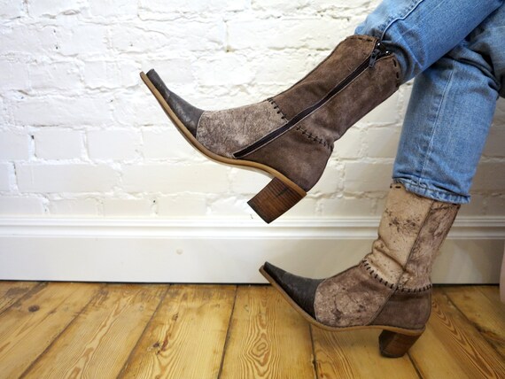 Cowboy Boots Brown Suede Leather Western Boots Gen