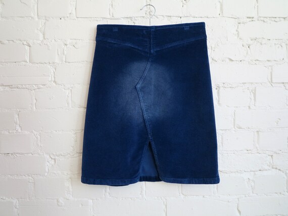 Royal Blue Womens Skirt Stretchy Corduroy Mini Sk… - image 3