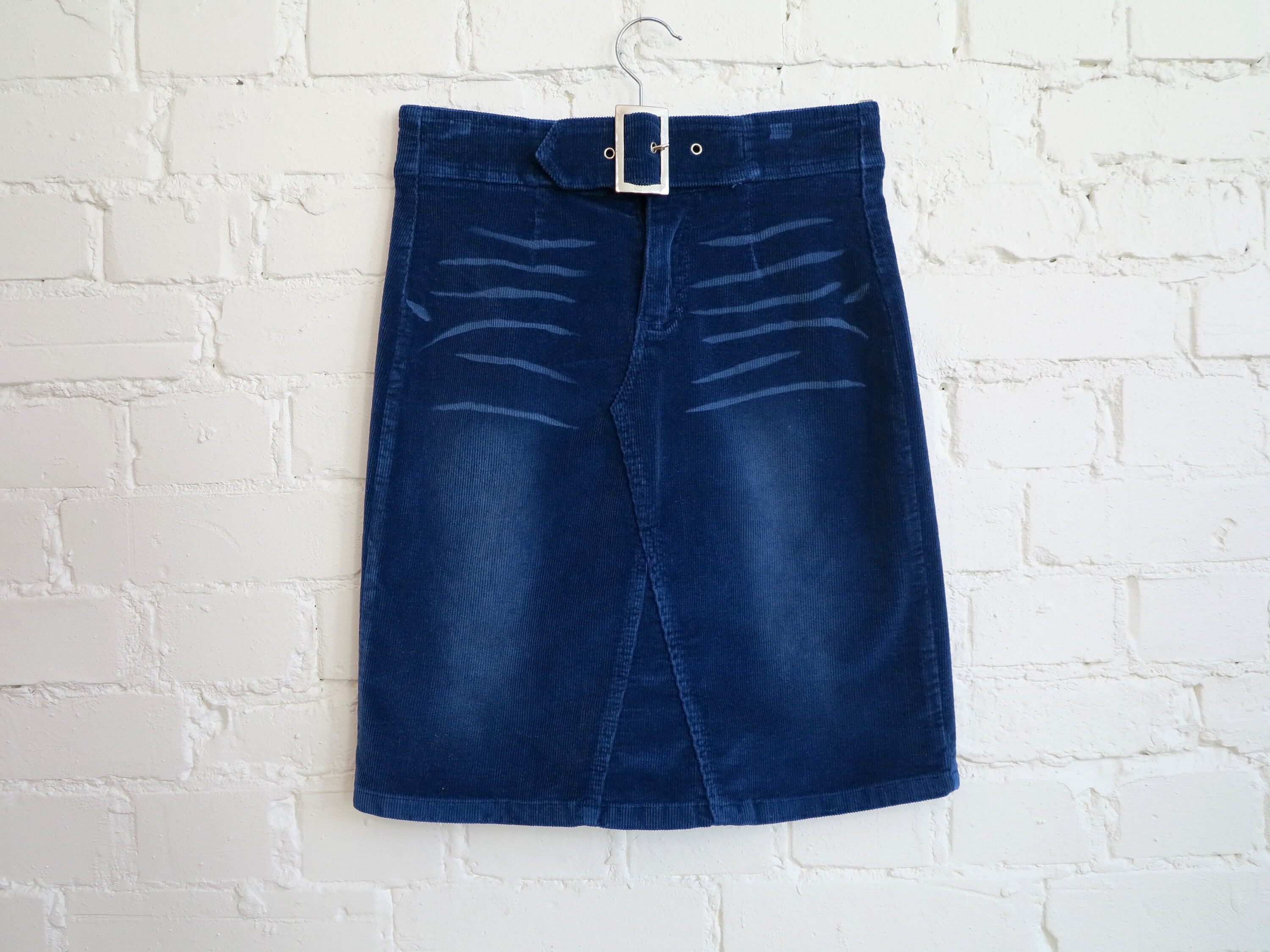 Royal Blue Womens Skirt Stretchy Corduroy Mini Skirt Blue Pencil Skirt Blue Cotton Skirt Small Size Etsy Canada