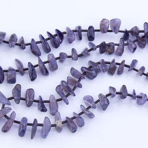 Iolite Gemstone Beads, Natural Gemstones, Top Drilled, Priced per Strand, Bead Pendant, Raw Rock stone, Teardrop,  IOL01