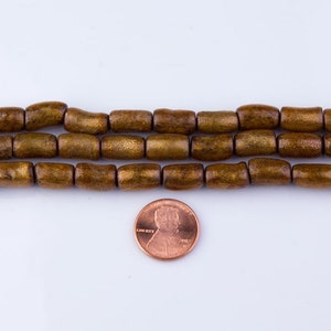 Naturliga svampkorallpärlor, cylinderformade, lösa pärlor, pärltillbehör, naturlig korall, gyllene pärlor, pris per sträng, GS01COR bild 3