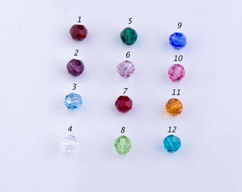 6mm Round Faceted Swarovski (#5000) Crystal Beads, Birthstone Month, Genuine, Birthday Gift or Present,Mothers Day,Priced per 20 pieces,CB02
