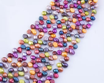 7.5mm - 9mm Fall Multicolor Freshwater Nugget Pearl Beads, Loose Pearls, Semi-Precious Gemstones, Priced per Strand, Mixed Color, PRL115