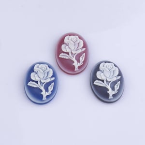 Rose Agate Cameo, Cabochon, Semi-Precious Gemstones, Natural Stones, Cameo Necklace and Pendant,Vintage Cameo,Floral Canochon,CAM03