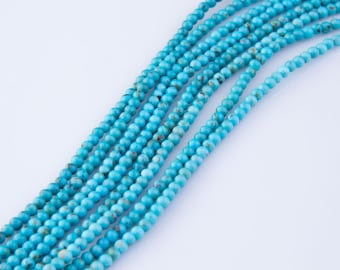3mm Turquoise Beads, Turquoise Bead Strands, 16" Inch Strand Length, Round Beads, Loose Beads, Semi-Precious, Priced per Strand,  TUR01