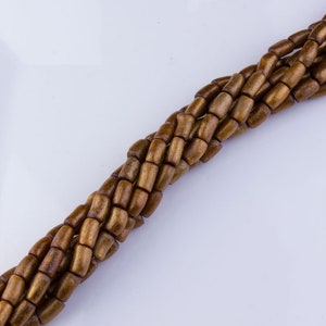 Naturliga svampkorallpärlor, cylinderformade, lösa pärlor, pärltillbehör, naturlig korall, gyllene pärlor, pris per sträng, GS01COR bild 2