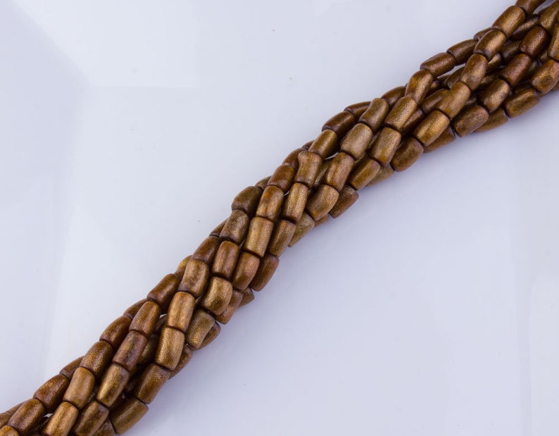 Naturliga svampkorallpärlor, cylinderformade, lösa pärlor, pärltillbehör, naturlig korall, gyllene pärlor, pris per sträng, GS01COR bild 2