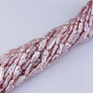Dusty Pink Biwa Stick Freshwater Pearls, 16&quot; inch Strand, Loose Pearls, Natural Pearls, Full Strand, High Quality, Priced per Strand,PRL085