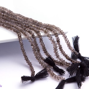 15 "Ganzer Strang 4 mm, 5 mm, SMOKEY TOPAZ Facettierte Rondell Perlen, Edelstein Perlen