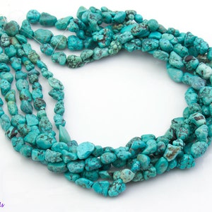 Blue, Green, Natural TURQUOISE Nugget Beads, 4mm - 13mm, 16&quot; Full Strand Gemstones Beads, GS01TQ-11