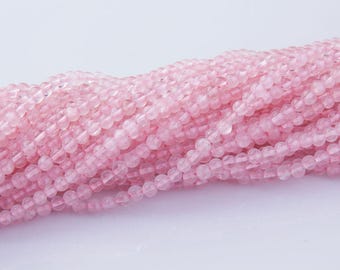 2mm, 3.5mm, 4mm, 5mm, 6mm Natual Rose Quartz Gemstone Round Beads, Semi-Precious Gemstones, High Quality Stones,Priced per Strand, QZ08