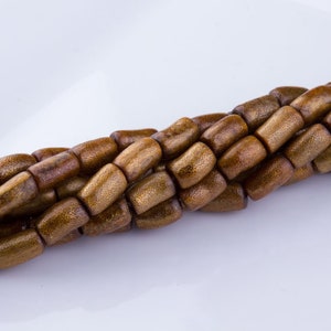 Naturliga svampkorallpärlor, cylinderformade, lösa pärlor, pärltillbehör, naturlig korall, gyllene pärlor, pris per sträng, GS01COR bild 1