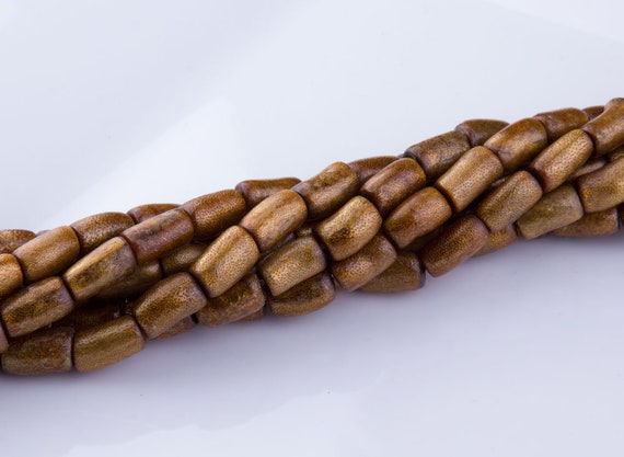 Natural Sponge Coral Beads, Cylinder Shape, Loose Beads, Beading Supplies, Natural Coral, Golden Beads, Priced per Strand, GS01COR