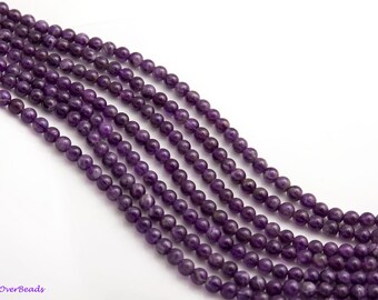 16&quot; Full Strand 4,6,8,10mm,Natual AMETHYST Beads, Round Smooth Polished Gemstone Beads, Purple Beads, February Birthstone,A,AA,A+Gemstone