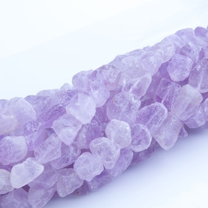 Rough Light Amethyst Nugget Gemstones, Natural Gemstones, Priced per Strand, Nugget Beads, Semi Precious Stones, Gemstone Beads, GS51RK