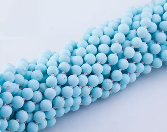 10mm Sky Blue Magnesite Bead Stretch Bracelet or Necklace, Jewelry Accessories, Beaded Bracelet, Unisex, Gift for Him, Gift for Her, MAG01