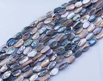 Abalone Shell Beads, Freeform Nuggets, Organic Beads, Natural Shape, Beading Supples, Sea Shell, Mother of Pearl, Priced per Strand, SHE26