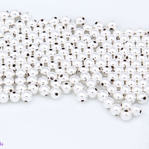 5MM - Sterling Silver .925 /100, 250, 500, 700 or 1000 pcs Round Spacer Beads, SEAMLESS, POLISHED, Made in the USA, High Quality OV16