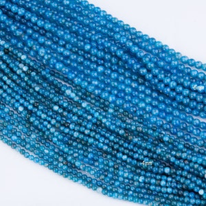Round 4mm, 6mm, 8mm, 10mm, Blue Apatite Natural Gemstones Beads, AA Grade, Healing Stones, Apatite Semi Precious Bead,02AP