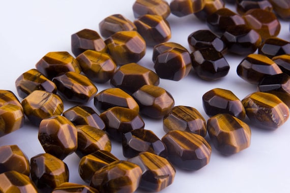 Tiger Eye Faceted Nugget Beads, Semi-Precious Gemstones, Top Drilled, Natural Stones, Loose Beads, Wholesale, Priced per Strand, TIG02