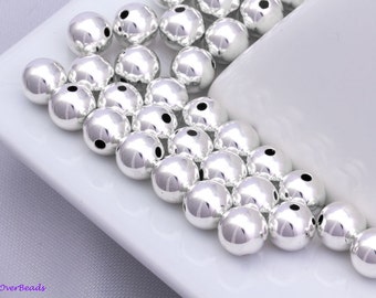 9MM - 10, 50, 100, or 200pcs .925 Sterling Silver Round Spacer Beads, SEAMLESS, POLISHED, Made in the USA, High Quality OV16