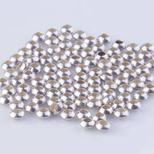 2.8mm, 3.6mm, & 4.5mm Saucer Beads, Smooth, Sterling Silver, Spacer Beads, Made in USA, Findings, Beading Supplies, SSPB024-6