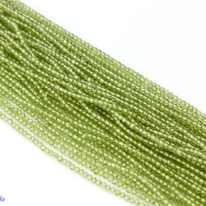 15.5&quot; Full Strand 2mm Natural Peridot Round Smooth Polished Beads Gemstone Beads, Green Beads GS01P