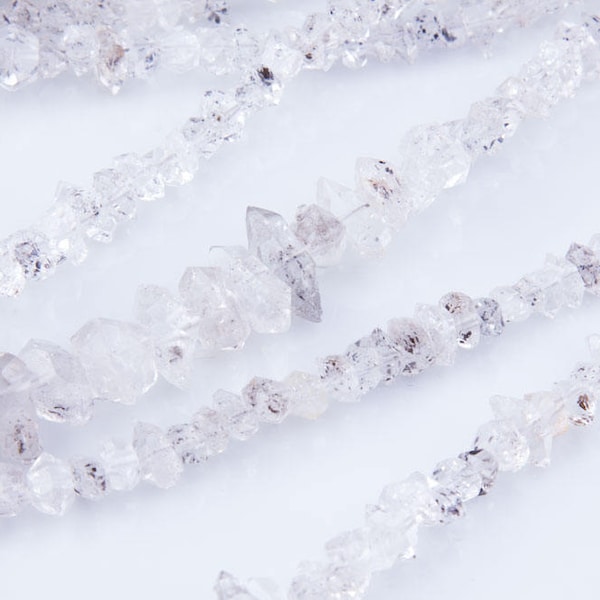 Herkimer Quartz Rock Nugget Beads, Raw Rocks, Gemstone Beads, Semi-Precious Stones, Priced per Half or Full Strand, Natural Rocks, HERK05