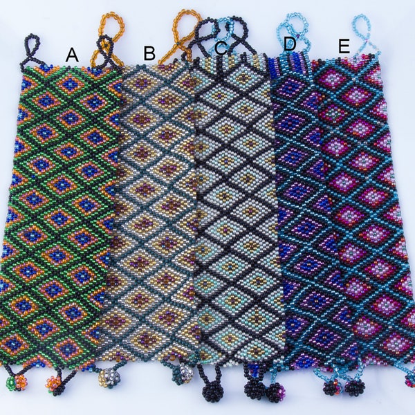 Woven Seed Bead Bracelet Etsy