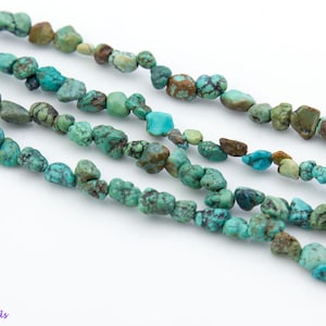 16&quot; Full Strand Natual TURQUOISE Blue Green Brown Rock Beads, approx 3mm - 8mm,OV03