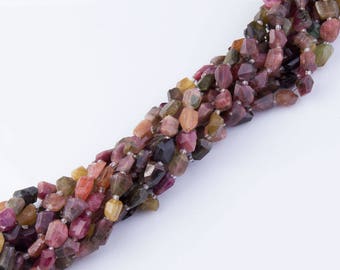 Multi Color Faceted Tourmaline Gemstone Beads, Semi-Precious Gemstones, Natural Beads, Center Drilled, Priced per Strand, TOUR05